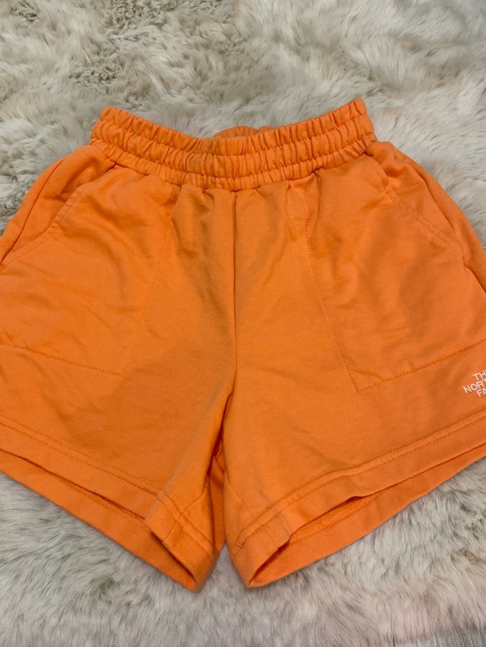 The North Face Women's Bright Orange Athletic Shorts with Elastic Waist